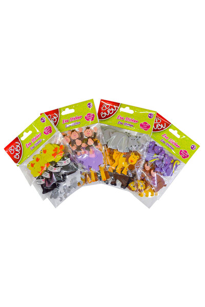 Bubu Bu-Bu 3D Eva Sticker Oynar Gözlü Karışık Hayvanlar Bubu-Sts023