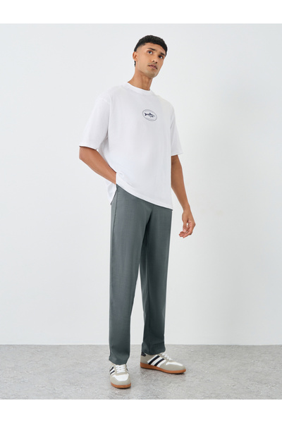 Styli Men Straight Fit Formal Trousers