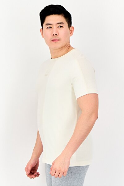 Puma One8 Men Sportswear Fit Short Sleeves Embroidered Logo Outdoor T-Shirt, Off White