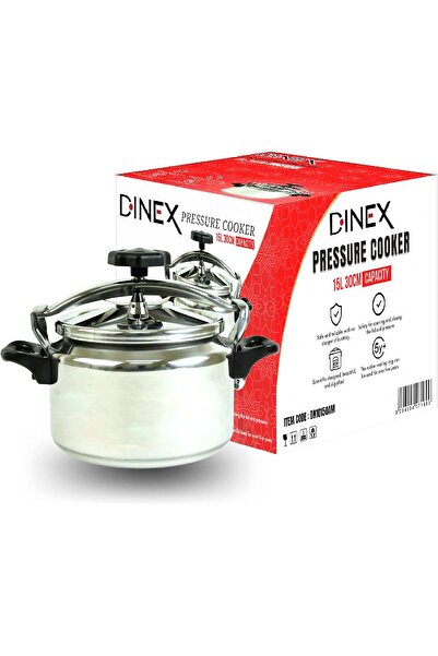 Dinex قدر ضغط، سعة 15 لتر، مقاس 30 سم، فضي من دينكس