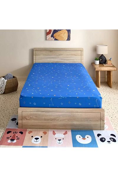 Home Box Tom Slumber Galactic Twin Microfibre Fitted Sheet - 120x200+25 cm