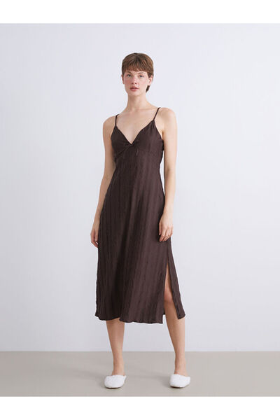 LC Waikiki Sparkling Selections from Shining Store |   Women's Fancy Nightgown with V-Neck Straps