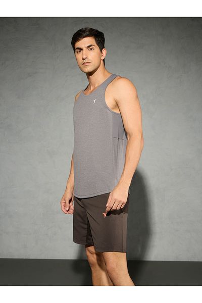 Technosport By Styli Men Grey Melange Slim Fit Tank
