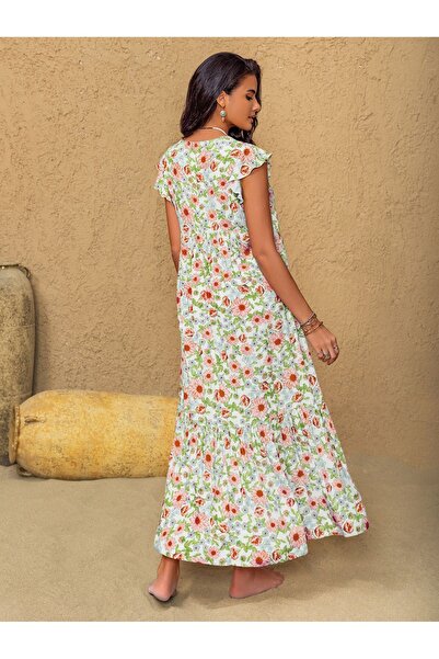 Russty Dustty By Styli Women V Neck Floral Maxi Dress
