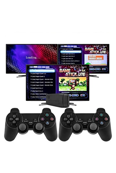 FOXMAG24 Retro Video Game Console, 2.4G Wireless, 64GB, 9 Emulators, HDMI TV, Black