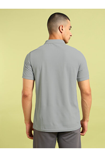 Technosport By Styli Men Grey Solid Slim Fit Polo