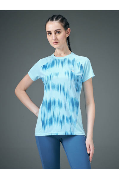 Technosport By Styli Women Blue Raglan Sleeve Slim Fit Top