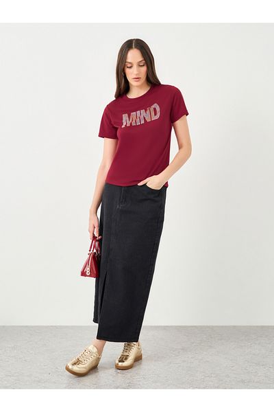 Styli Women Red Slogan Print T-Shirt