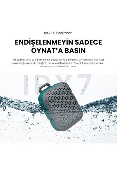 HiFuture Pocket S Mini Portable & Wearable Speaker, 8hrs Playtime, Magnetic Clip-Grey