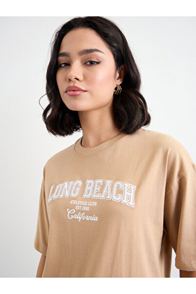 Styli Embroidered Slogan Oversized T-Shirt