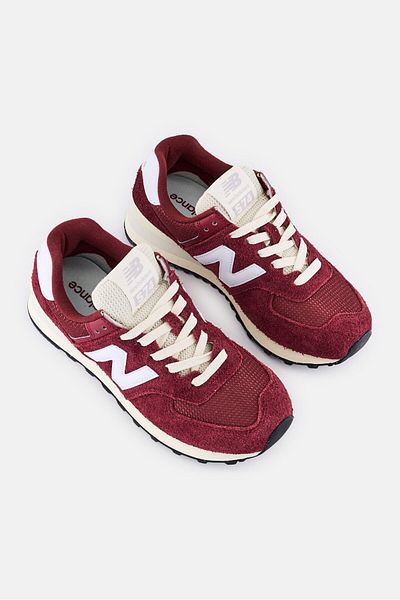 New Balance Kids Boy U574RBK Lace Up Training Shoes, Maroon