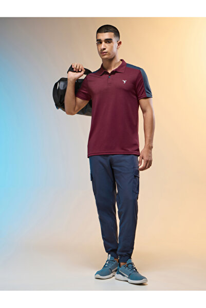 Technosport By Styli Men Brown Solid Slim Fit Polo
