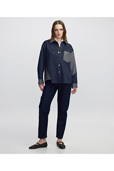 İpekyol Kırışık efektli colorblock ceket