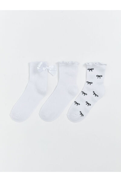 LC Waikiki Quality Parts from Celebi Store |   Bow Detailed Girl's Socks 3-Piece