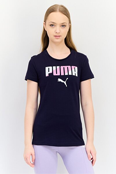 Puma Women Regular Fit Short Sleeves Outdoor T-shirt, Navy