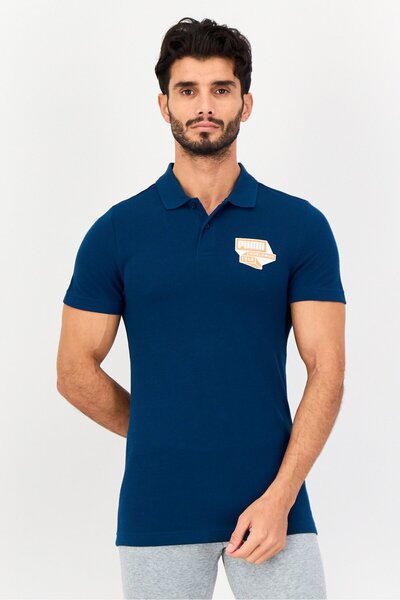 Puma Men Sportswear Fit Short Sleeve Outdoor Polo Shirt, Teal Blue