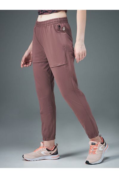 Technosport By Styli Women Solid 4-Way Stretch Relaxed Fit Joggers