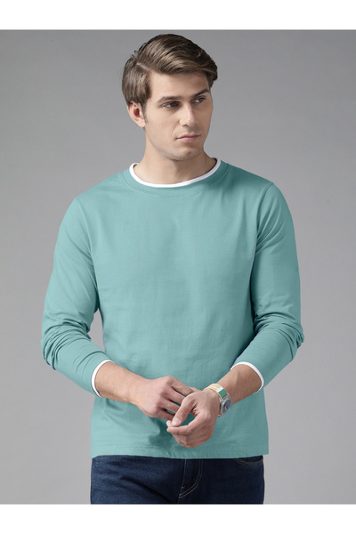 The Dry State By Styli Men Turquoise Long Sleeve T-Shirt