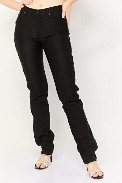 Karl Lagerfeld Women Regular Fit High Waist Stretchable Denim Jean, Black