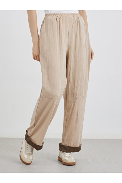 Styli Contrast Hem Panel Pants