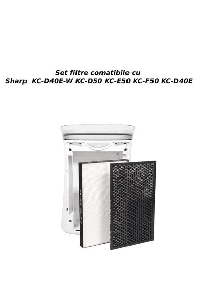 PAA-home Set of 2 hepa carbon filters compatible with the Sharp KC-D40E-W KC-D50 KC-E50 KC-F50 KC-D40E purifier