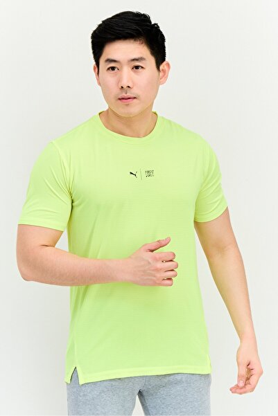 Puma First Mile x Men Regular Fit Short Sleeve Training T-Shirt, Lime Yellow