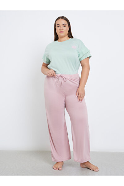 Styli Plus Coffee Graphic T-Shirt and Pyjama Set