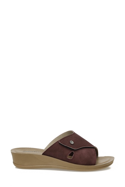 Polaris 609008.Z5Pr Burgundy Women's Wedge Heel Slippers