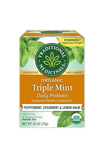 TRADITIONAL MEDICINALS Organic Triple Mint Tea, Supports Healthy Digestion, 1...