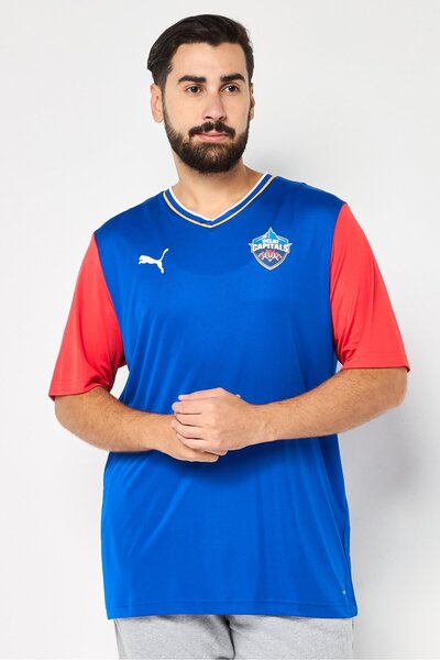 Puma x Delht Capitals Men Sportswear Fit Short Sleeves Training T-Shirt, Blue