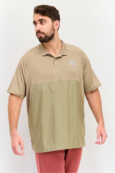 Puma x One8 Men Sportswear Fit Short Sleeves Outdoor Polo Shirt, Taupe