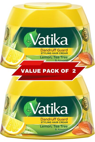 Vatika Anti-Dandruff Hair Cream 2x140ml | With Lemon, Tea Tree & Almond