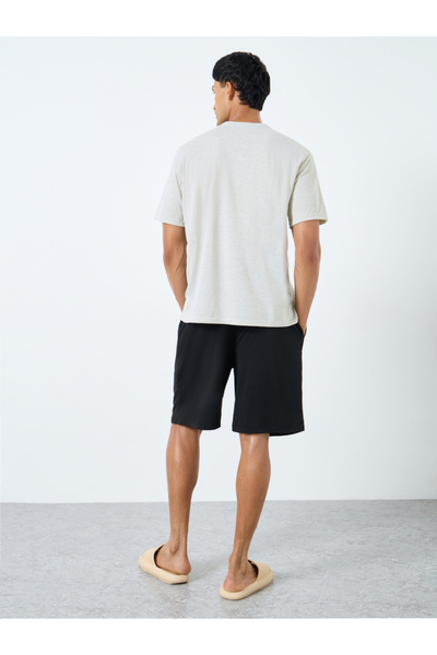 Styli Graphic Print T-Shirt and Solid Shorts Set