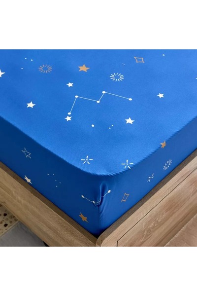 Home Box Tom Slumber Galactic Twin Microfibre Fitted Sheet - 120x200+25 cm