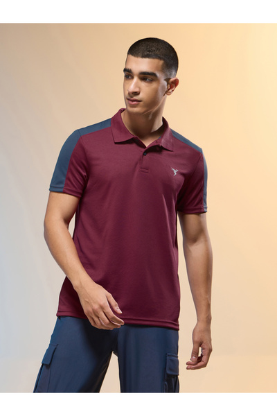 Technosport By Styli Men Brown Solid Slim Fit Polo