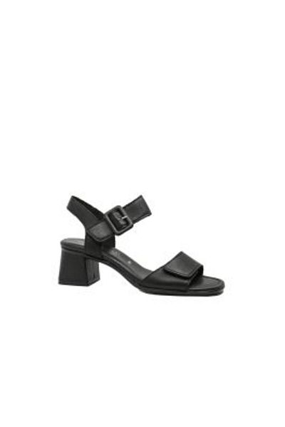 Remonte Elegant Women's Sandals from Genuine Black Leather with Adjustable Straps