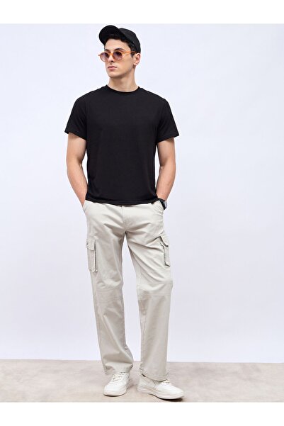 Styli Panel Detail Cotton Twill Oversized Cargo