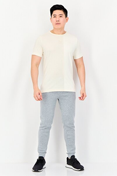 Puma One8 Men Sportswear Fit Short Sleeves Embroidered Logo Outdoor T-Shirt, Off White