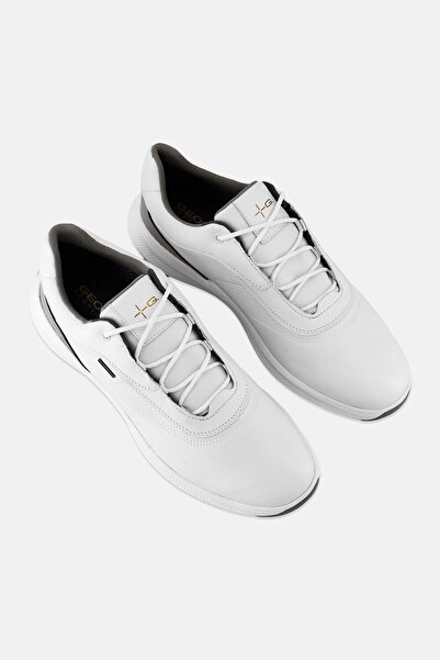 Geox Men Leather Lace Up Shoes, White