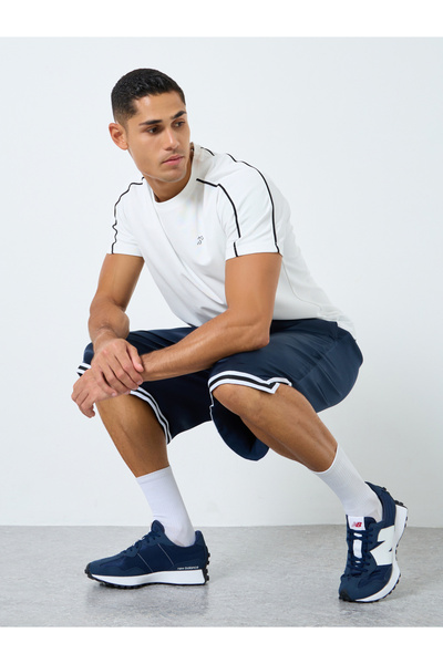 Styli Basketball Woven Shorts with Tape Hem Detail