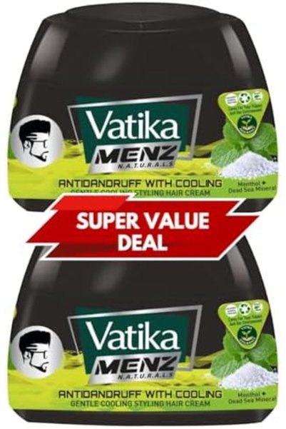 Vatika Menz Anti-Dandruff Hair Cream 2x140ml | With Menthol & Dead Sea Minera...