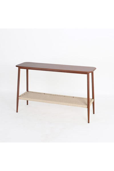 DEC13 Wooden console with single rattan