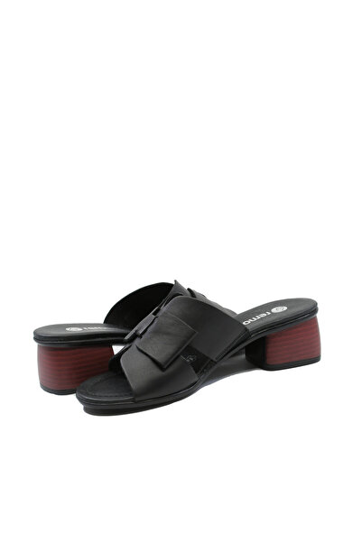 Remonte Women's Black Leather Saboti with Bow