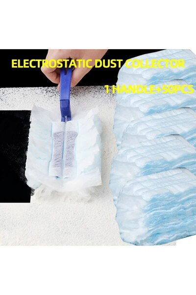 Choice1 1 مقبض 50 قطعة من مجمع الغبار الكهروستاتيكي للاستخدام المنزلي من القم...