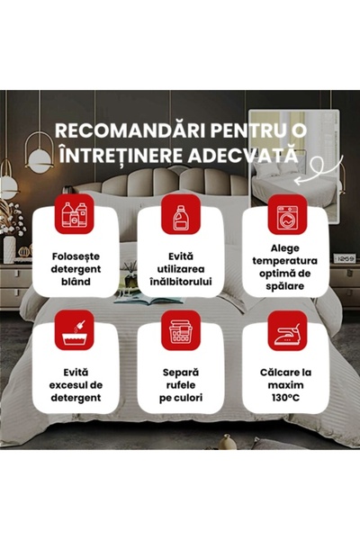 PATONE Damask Polycotton Bed Linen, Ivory, 4 Pieces, for Double Bed