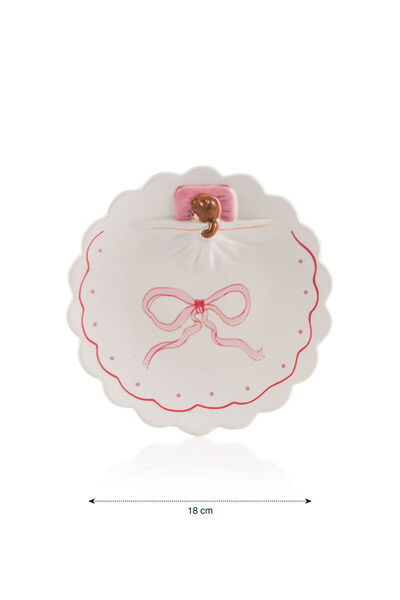 LC Waikiki Create Your Style from Uzg Store |   Bow Printed Ceramic Cake Plate 18 cm
