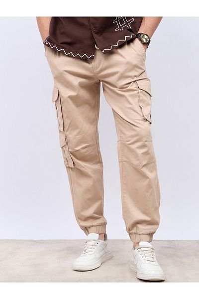 Styli Relaxed Fit Tapered Cargo Jogger in Cotton Twill