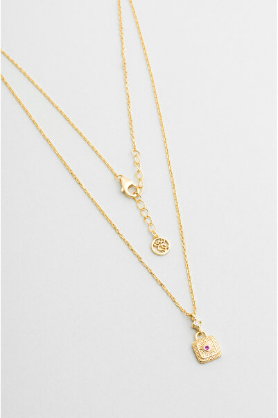 So CHIC... Vera 18 Ayar Sarı Altın Kaplama 45 Cm Gümüş Kolye