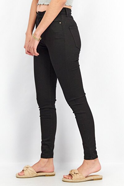 PIECES Women Regular Fit Plain Stretchable Skinny Jeans, Black
