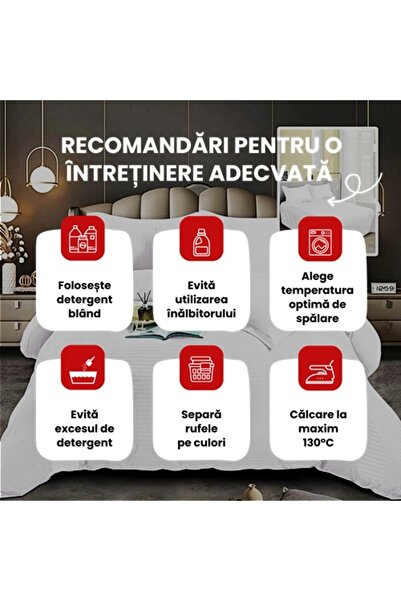 PATONE Damask Polycotton bed linen, white, 4 pieces, for double bed